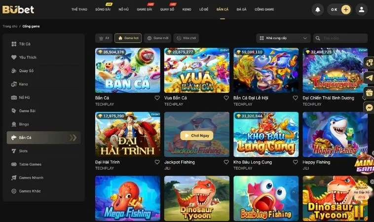 Bắn Cá BuBet 1 Vô vàn các trò chơi Bắn cá BuBet hấp dẫn để trải nghiệm